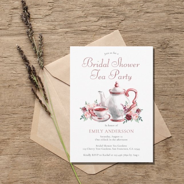Blommigt Möhippa Tea Party Inbjudningar (Skapare uppladdad)
