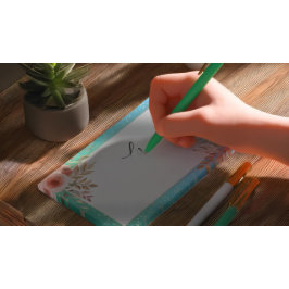 Blommigt Möhippa Teal Guld Confetti Polka Dot Post-it Block