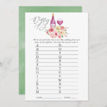 Blommigt Möhippa Vin Tasting A-Z-spel