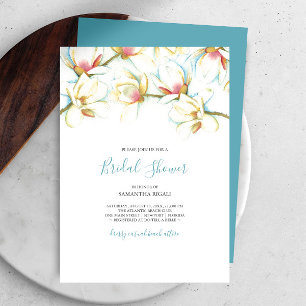 Blommigt Möhippa White Magnolia Watercolor