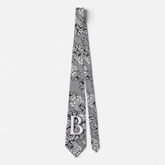 Blommigt Monogram "B" Black and White Tattoo Flowe Slips