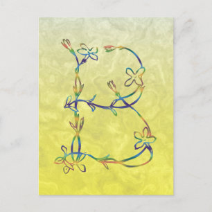 BLOMMIGT MONOGRAM B VYKORT