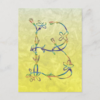 BLOMMIGT MONOGRAM B VYKORT