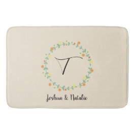 Blommigt Monogram Badrumsmatta