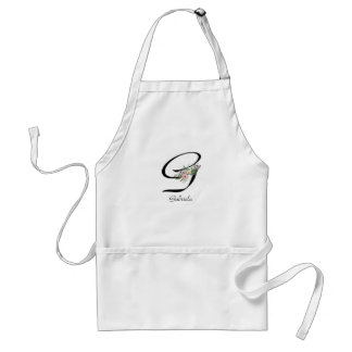 Blommigt Monogram brev G Pension Apron Förkläde