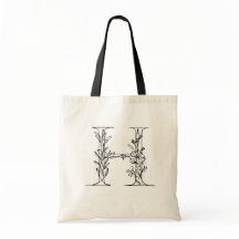 Blommigt Monogram Brev H återanvändbar arbetsyta