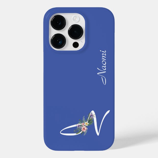 Blommigt Monogram Brev M Pension Gift (Baksida)