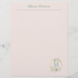 Blommigt Monogram Brevhuvud