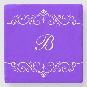 Blommigt Monogram Drink Coasters Underlägg Sten