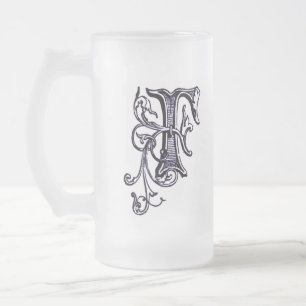 Blommigt Monogram "F" - Mugg