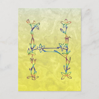 BLOMMIGT MONOGRAM H VYKORT
