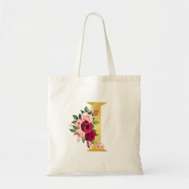 Blommigt Monogram I Tote Bag Tygkasse