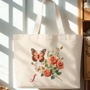 Blommigt Monogram Jumbo Tygkasse