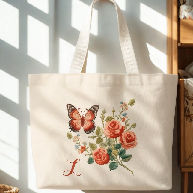 Blommigt Monogram Jumbo Tygkasse (Skapare uppladdad)