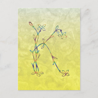 BLOMMIGT MONOGRAM K VYKORT