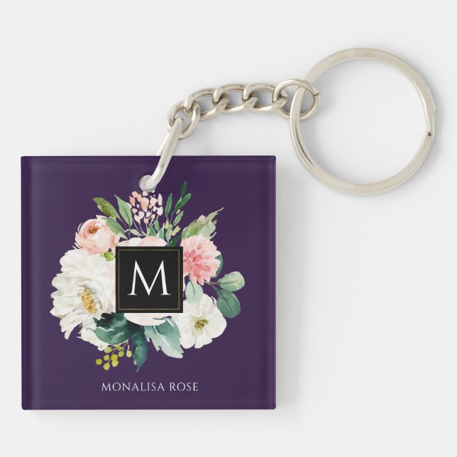 blommigt monogram lila färg  (Baksidan)