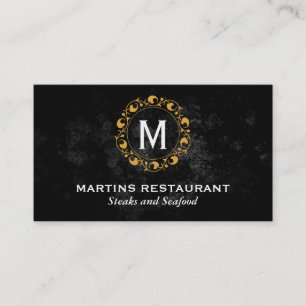 Blommigt Monogram   Lux Visitkort