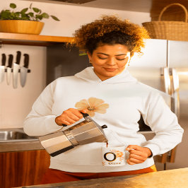 Blommigt Monogram Mugg-Elegant Brev O-olivträd nam Mugg