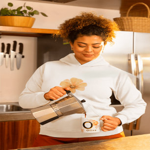 Blommigt Monogram Mugg-Elegant Brev O-olivträd nam Mugg