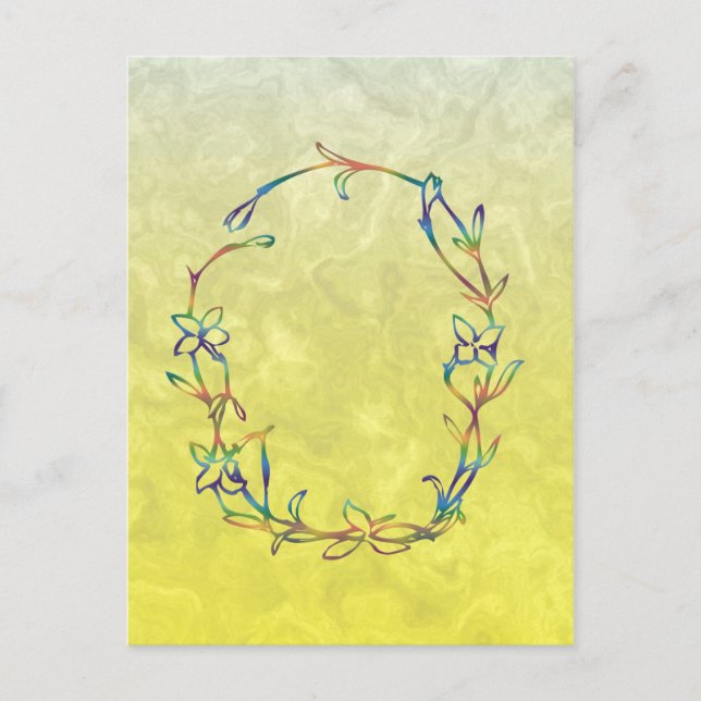 BLOMMIGT MONOGRAM O VYKORT (Framsida)