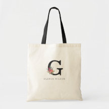 Blommigt Monogram Rosa ros Modern Girly Elegant