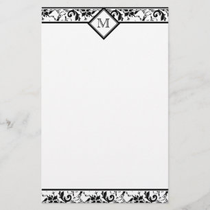 Blommigt-monogram-skadestationeri Brevpapper