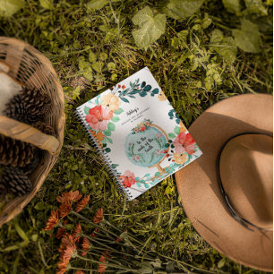 Blommigt Monogram Uppdrag Resa Devotional Journa Anteckningsbok