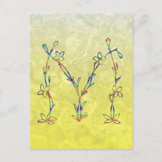 BLOMMIGT MONOGRAM VYKORT