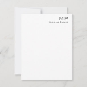 Blommigt Monogrammad Professionell - minimalistisk Anteckningskort