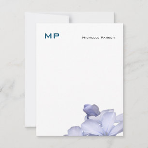 Blommigt Monogrammad Professionell - minimalistisk Anteckningskort