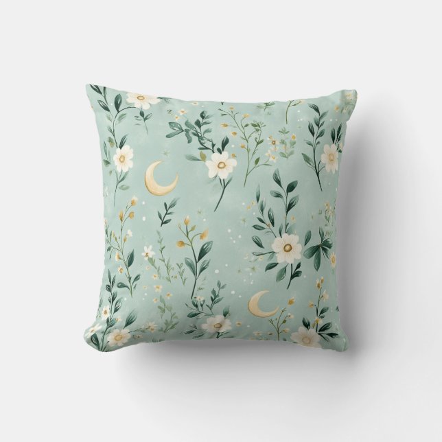 Blommigt Moondrömmar Nursery Pillow Kudde (Framsida)