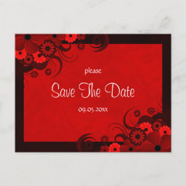 Blommigt Mörk Red Gotham Spara vykort för datum
