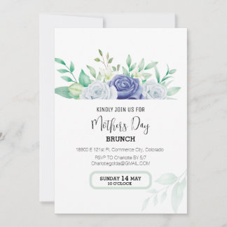 Blommigt Mors dag Brunch-inbjudan Inbjudningar