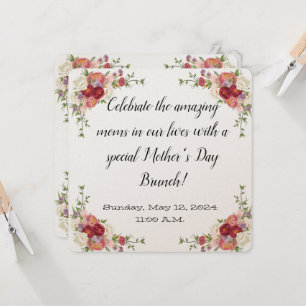 Blommigt Mors dag Brunch-inbjudan Inbjudningar