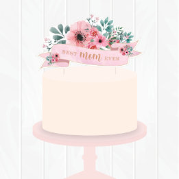 Blommigt Mors dag Cake Topper/Greeting Card Julkort