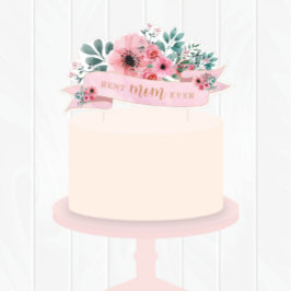 Blommigt Mors dag Cake Topper/Greeting Card Julkort