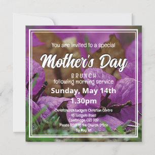 Blommigt MORS DAG Church BRUNCH Inbjudningar