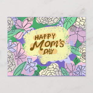 Blommigt Mors dag design Vykort