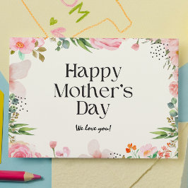 Blommigt Mors dag Helg Vykort