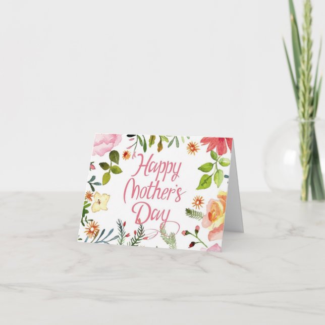Blommigt Mors dag-kort Kort (Framsida)