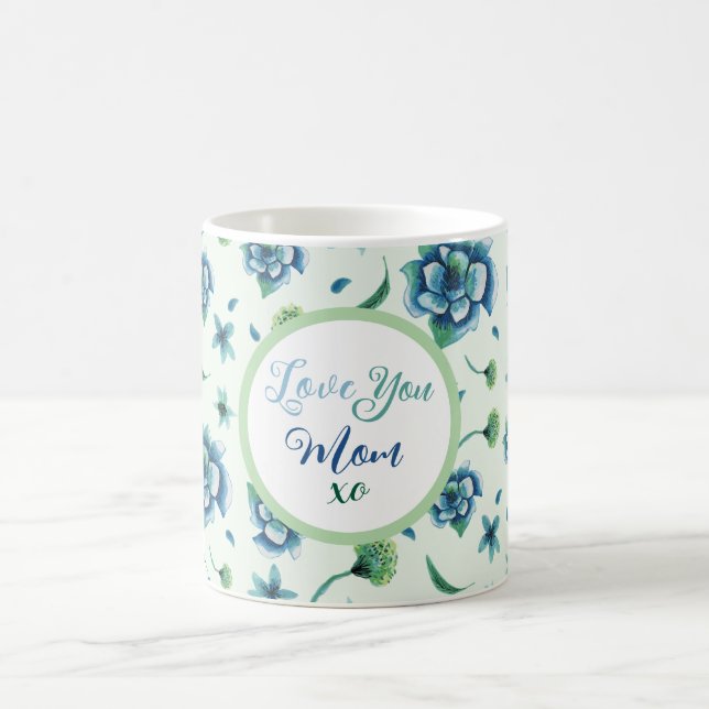 Blommigt Mors dag Magisk Mugg (Center)