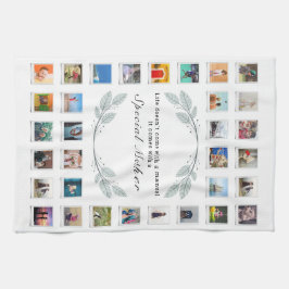 Blommigt Mors dag Photo Collage Kökshandduk