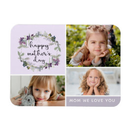 Blommigt Mors dag Photo Collage Magnet