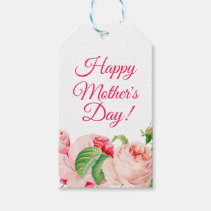 Blommigt Mors dag Presentetikett