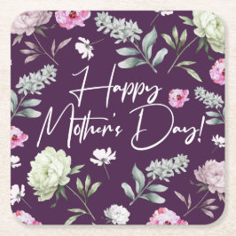 Blommigt Mors dag Underlägg Papper Kvadrat