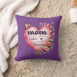 Blommigt Mor's Day Gift_ Hon kommer Kärlek Kudde