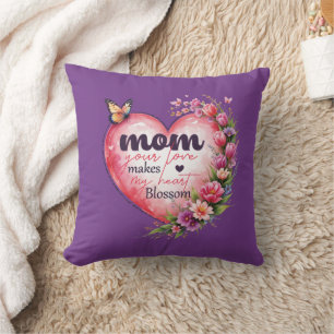 Blommigt Mor's Day Gift_ Hon kommer Kärlek Kudde