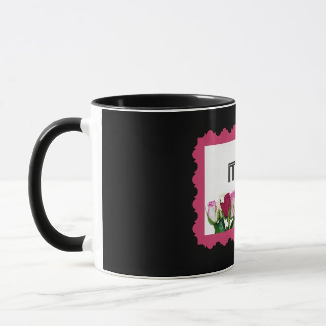 Blommigt Morsa Frimärke Mugg (Vänster)