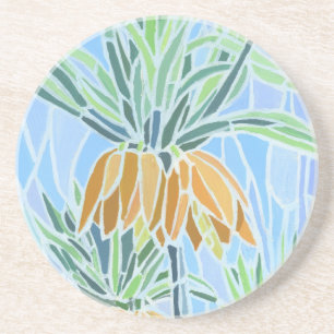 Blommigt Mosaic Design Underlägg Sandsten
