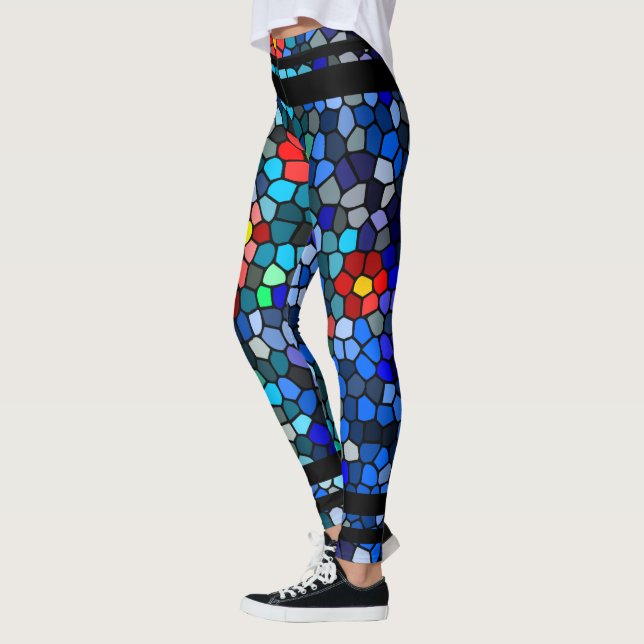 Blommigt Mosaic Tiles Leggings (Vänster)